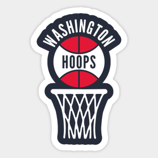 Retro Washington DC Hoops Red and White Logo Sticker